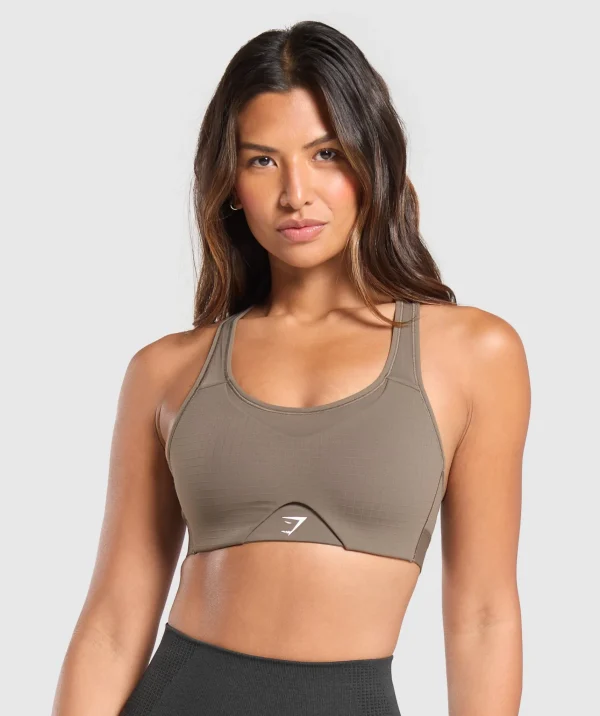 Clearance Gymshark Hybrid Sports Bra CamoBrown