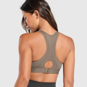 Clearance Gymshark Hybrid Sports Bra CamoBrown