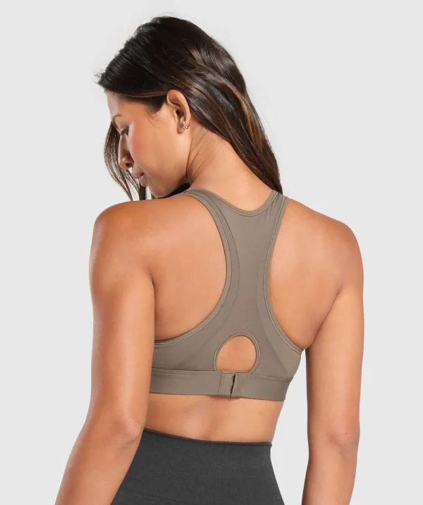 Clearance Gymshark Hybrid Sports Bra CamoBrown