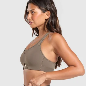 Clearance Gymshark Hybrid Sports Bra CamoBrown