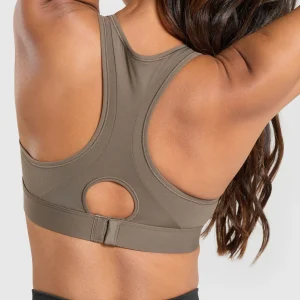 Clearance Gymshark Hybrid Sports Bra CamoBrown