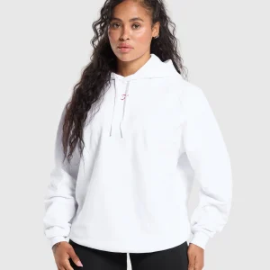 Clearance Gymshark I Love Squats Hoodie White