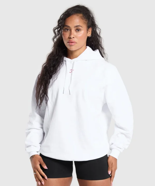 Clearance Gymshark I Love Squats Hoodie White