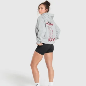 Hot Gymshark I Love Squats Hoodie LightGreyCoreMarl