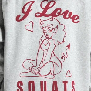 Hot Gymshark I Love Squats Hoodie LightGreyCoreMarl