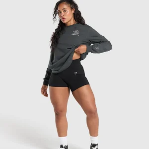 Sale Gymshark I Love Squats Long Sleeve Skater AsphaltGrey