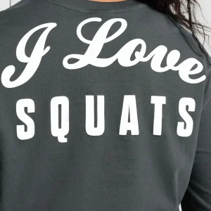 Sale Gymshark I Love Squats Long Sleeve Skater AsphaltGrey