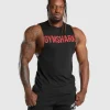 Best Gymshark Impact Drop Arm Tank Black/VividRed