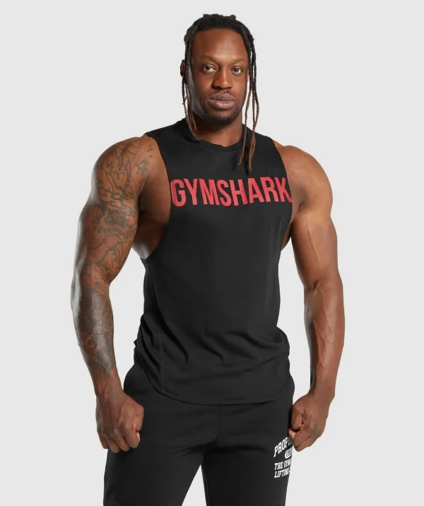 Best Gymshark Impact Drop Arm Tank Black/VividRed