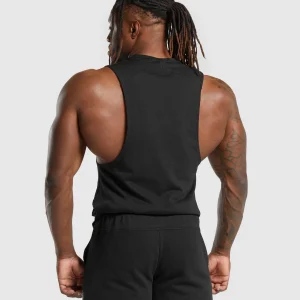 New Gymshark Impact Drop Arm Tank Black