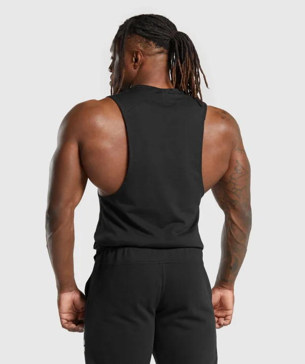 New Gymshark Impact Drop Arm Tank Black