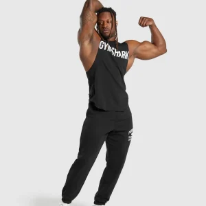 New Gymshark Impact Drop Arm Tank Black