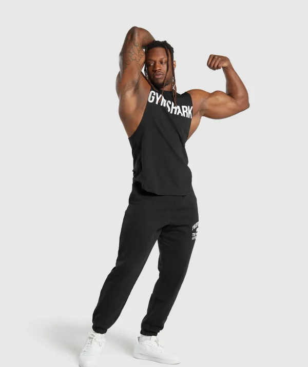 New Gymshark Impact Drop Arm Tank Black