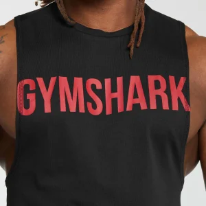 Best Gymshark Impact Drop Arm Tank Black/VividRed