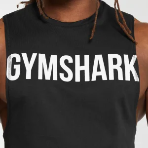 New Gymshark Impact Drop Arm Tank Black