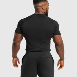 Online Gymshark Impact Muscle T-Shirt Black/VividRed