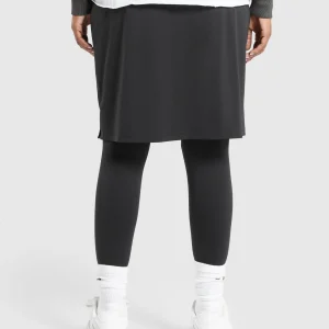 Outlet Gymshark 2 in 1 High Waisted Skirt Leggings Black