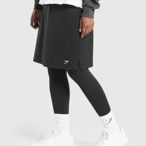 Outlet Gymshark 2 in 1 High Waisted Skirt Leggings Black