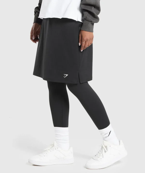 Outlet Gymshark 2 in 1 High Waisted Skirt Leggings Black