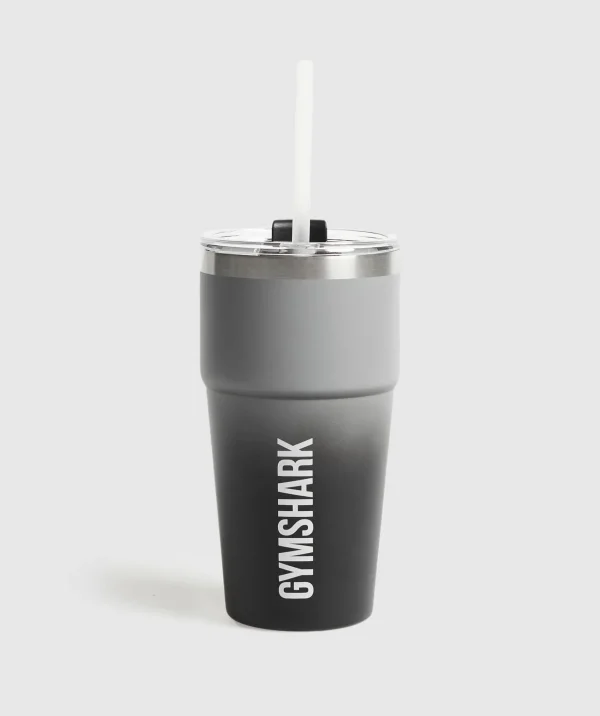 Fashion Gymshark Insulated Straw Cup SmokeyGrey/Black