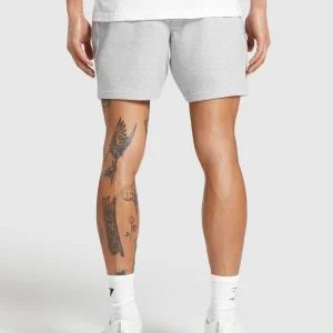 Hot Gymshark Interlock Tech 6" Shorts LightGreyCoreMarl