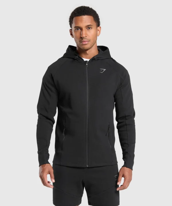 Best Gymshark Interlock Tech Zip Up Hoodie Black