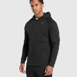 Best Gymshark Interlock Tech Zip Up Hoodie Black