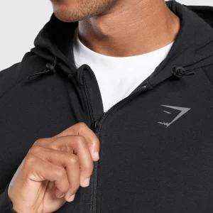 Best Gymshark Interlock Tech Zip Up Hoodie Black