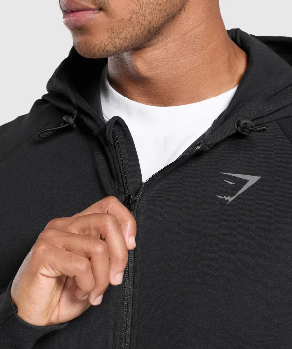 Best Gymshark Interlock Tech Zip Up Hoodie Black