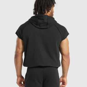 Discount Gymshark Legacy 1/4 Zip Cap Sleeve Hoodie Black