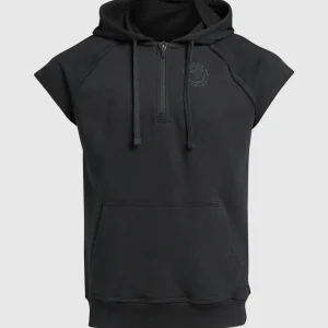 Discount Gymshark Legacy 1/4 Zip Cap Sleeve Hoodie Black