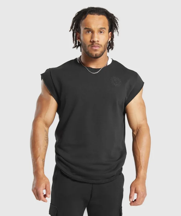 Outlet Gymshark Legacy Cap Sleeve Rag Top Black