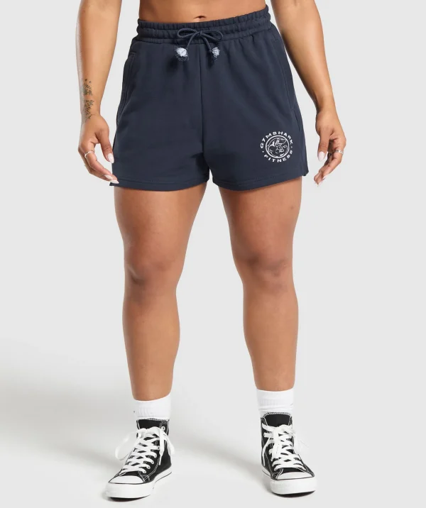 Clearance Gymshark Legacy Cotton Shorts HeavyBlue