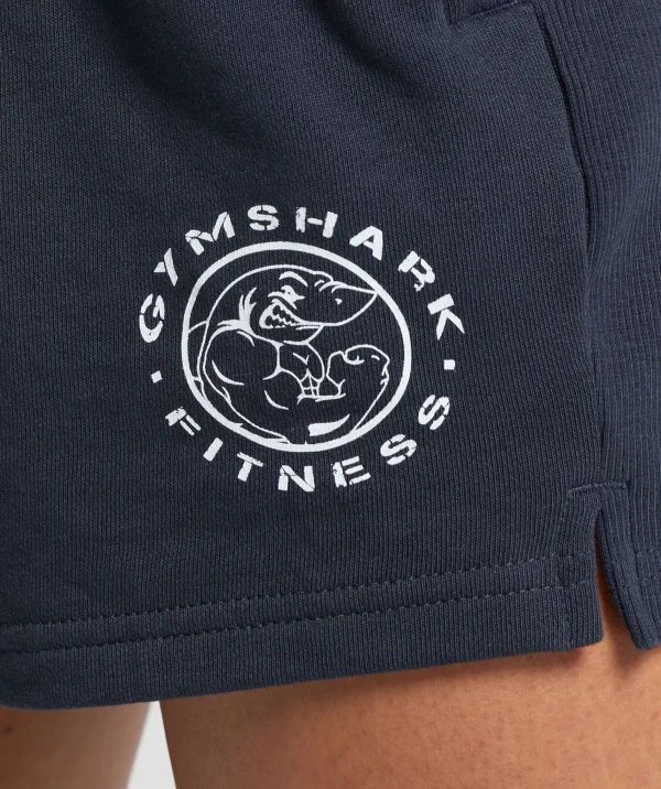 Clearance Gymshark Legacy Cotton Shorts HeavyBlue