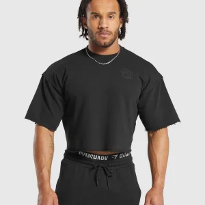 Online Gymshark Legacy Cropped Short Sleeve Crew Black