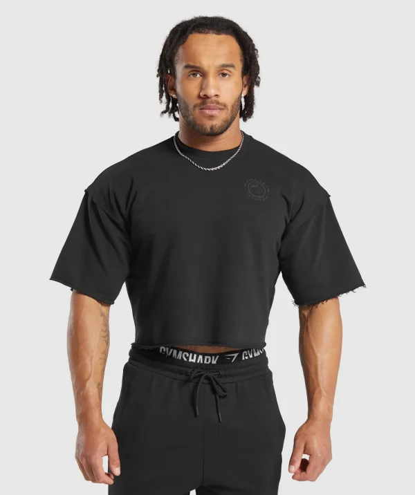 Online Gymshark Legacy Cropped Short Sleeve Crew Black