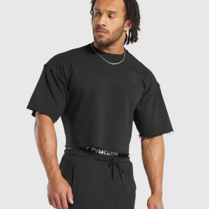 Online Gymshark Legacy Cropped Short Sleeve Crew Black