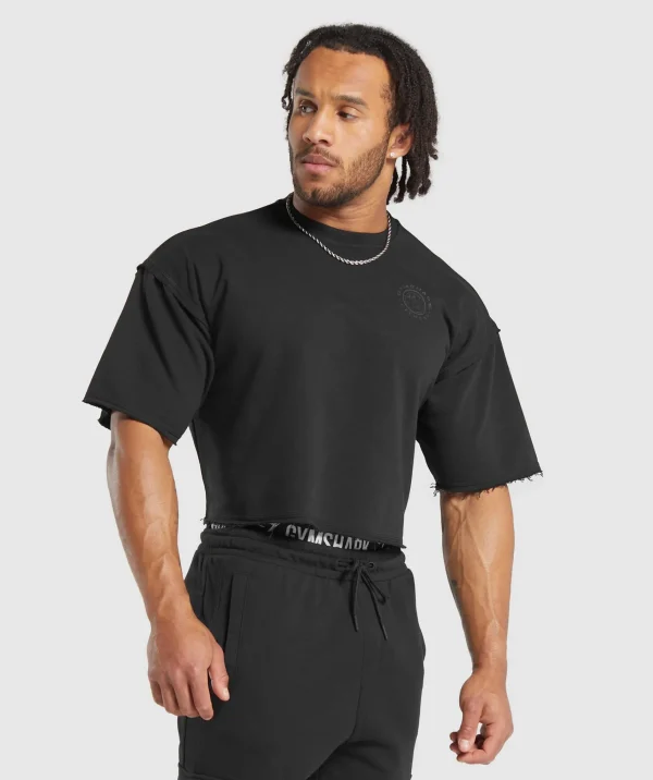 Online Gymshark Legacy Cropped Short Sleeve Crew Black