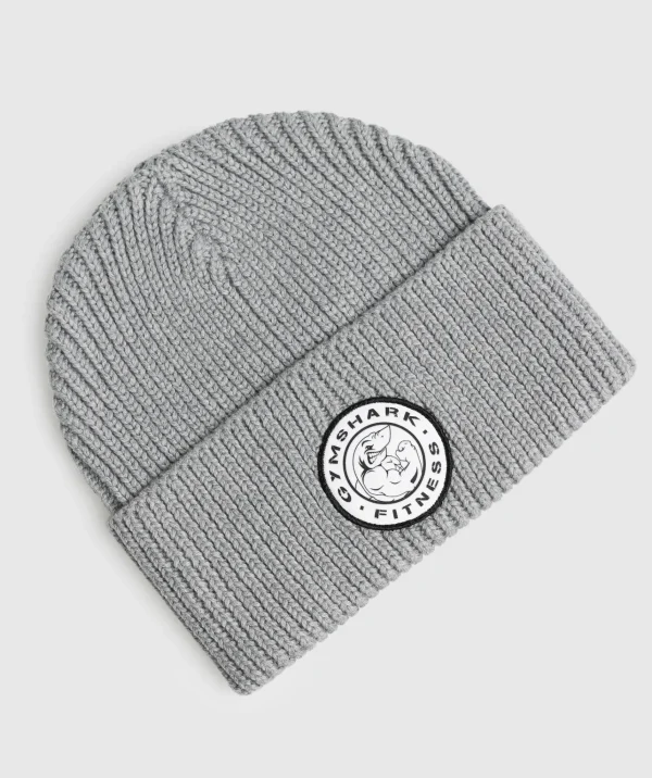 Clearance Gymshark Legacy Deep Cuff Beanie LightGreyCoreMarl