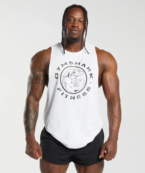 New Gymshark Legacy Drop Arm Tank White