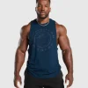 Best Gymshark Legacy Drop Arm Tank Navy