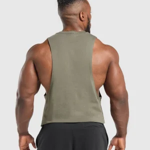 Fashion Gymshark Legacy Drop Arm Tank BaseGreen