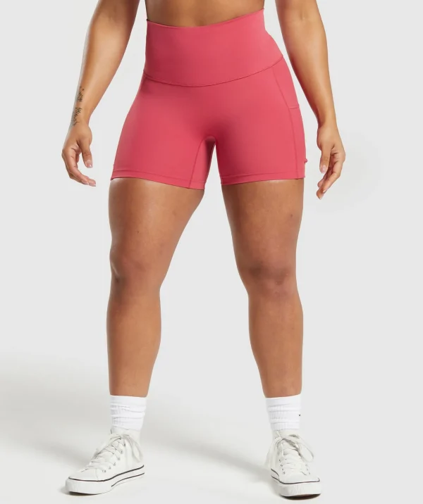 Discount Gymshark Legacy Logo Tight Shorts VintagePink