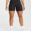 Online Gymshark Legacy Logo Tight Shorts Black