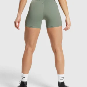 Outlet Gymshark Legacy Logo Tight Shorts UnitGreen