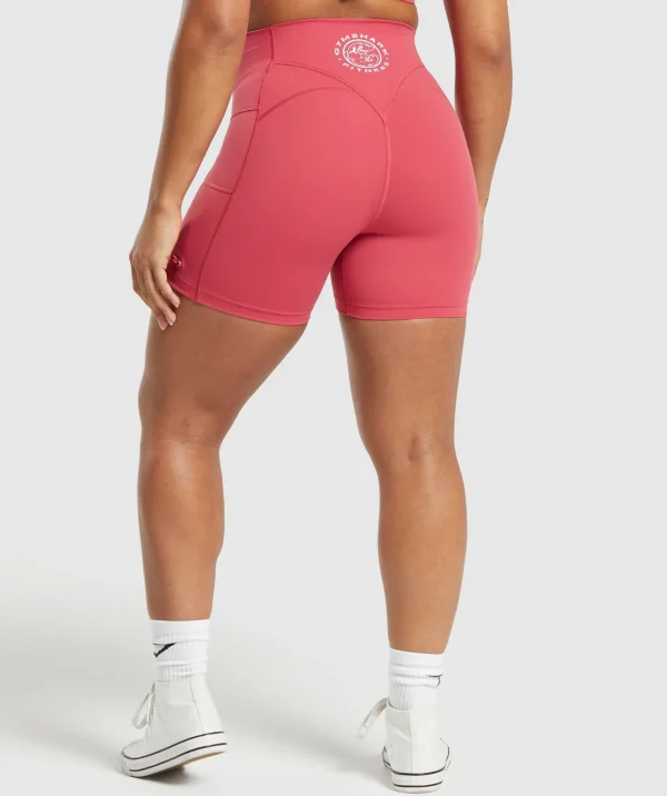 Discount Gymshark Legacy Logo Tight Shorts VintagePink