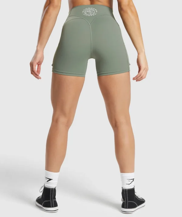 Outlet Gymshark Legacy Logo Tight Shorts UnitGreen