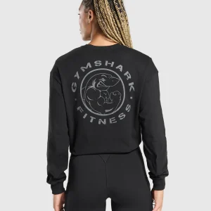 Best Gymshark Legacy Oversized Long Sleeve Top Black