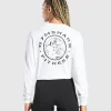 Discount Gymshark Legacy Oversized Long Sleeve Top White