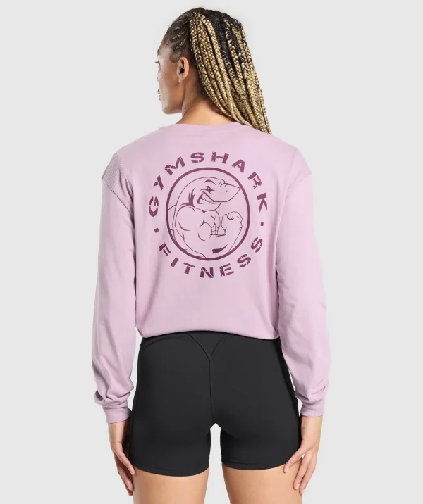 Best Gymshark Legacy Oversized Long Sleeve Top WarmLilac